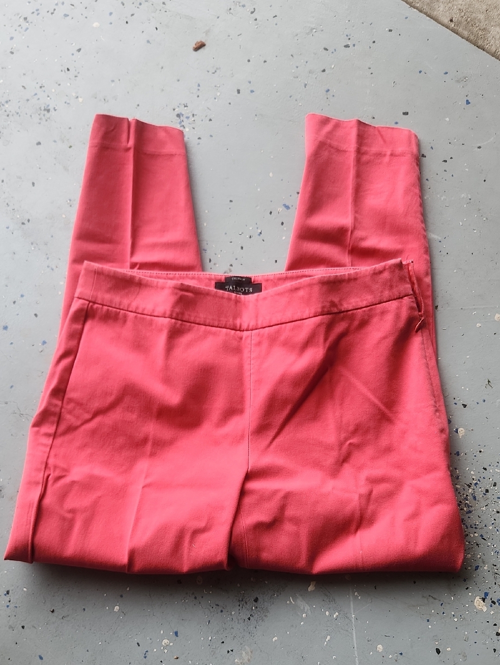 Talbots Coral-Red Slim Trousers